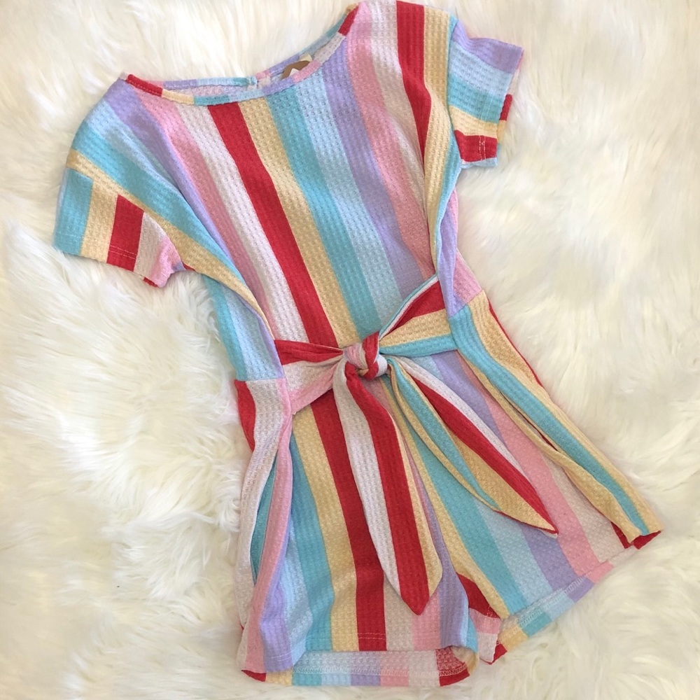 Girls Multi Striped Romper